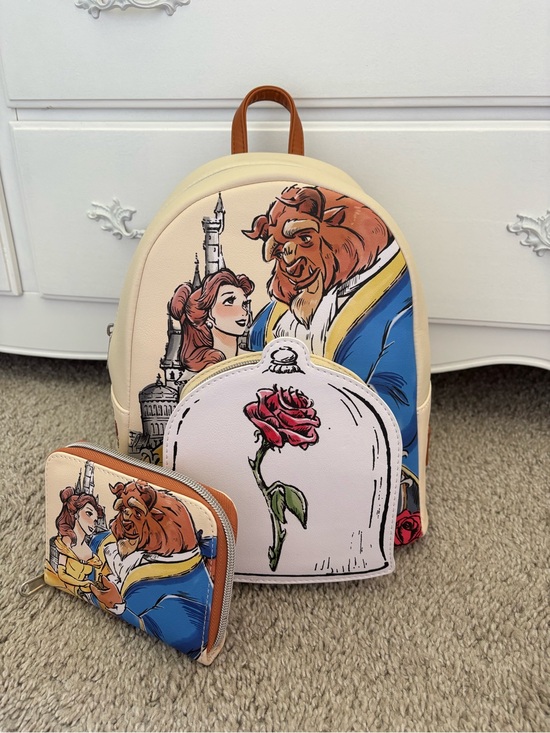 Loungefly Handbags - Loungefly Beauty and the Beast Backpack and matching wallet